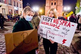 Grupa mężczyzn próbowała zakłócić protesty elblążan