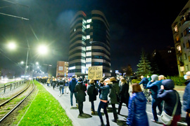 Grupa mężczyzn próbowała zakłócić protesty elblążan