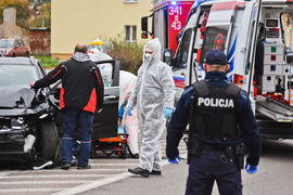 Kolizja fiata z audi na al. Grunwaldzkiej