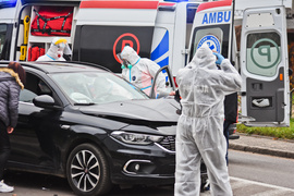 Kolizja fiata z audi na al. Grunwaldzkiej