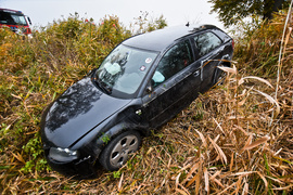 Kobieta kierująca audi uderzyła w drzewo